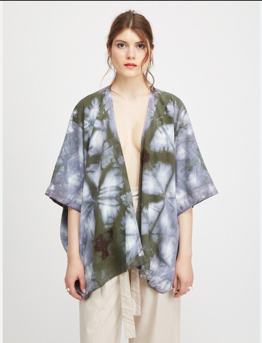 Upstate NY Silk Hand Dyed Ruana/Poncho One Size